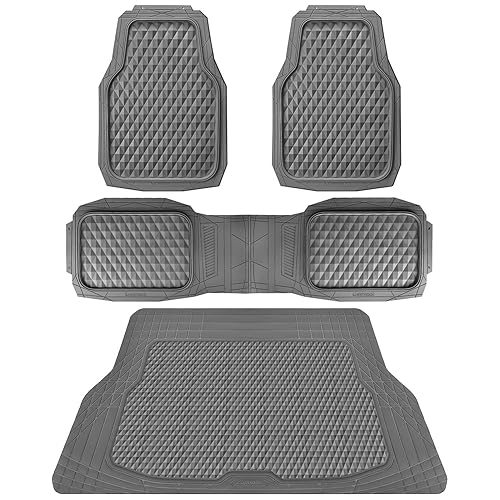 Heavy Duty Rubber Gray Car Floor Mats & Cargo Liners,