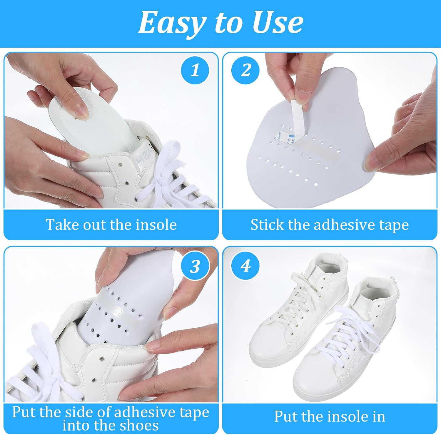 Molain 4 Pairs Shoe Crease Protector, Anti-Wrinkle Toe Box Guards Soft Material Comfortable Shoe Inserts Sport Shoe Creases Shoe Toe Protectors for Sneakers Shoes Boots for Men Women (Black & White)