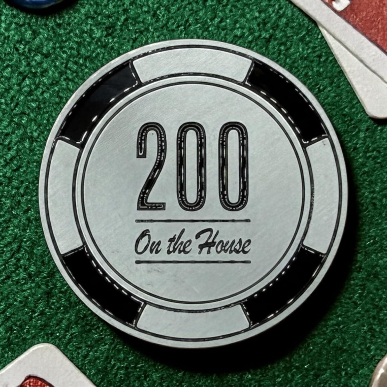 Lucky Number 38 Poker Chip | Decor Prop for Fans & Gamers | Platinum Metal Coin, New Vegas Themed Game Token | Double-Sided Challenge Coin, Cool Novelty Gifts image 4