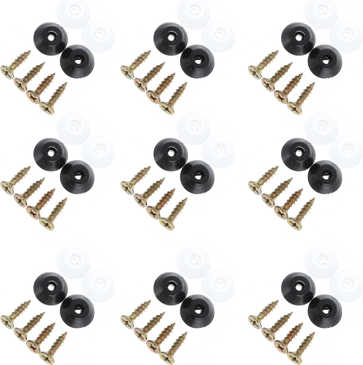 jojofuny 100pcs Furniture Floor Protectors 15mm Soft Silicone Furniture Feet Pads Screws for Tables and Chairs Leg Grippers Floor Protectors