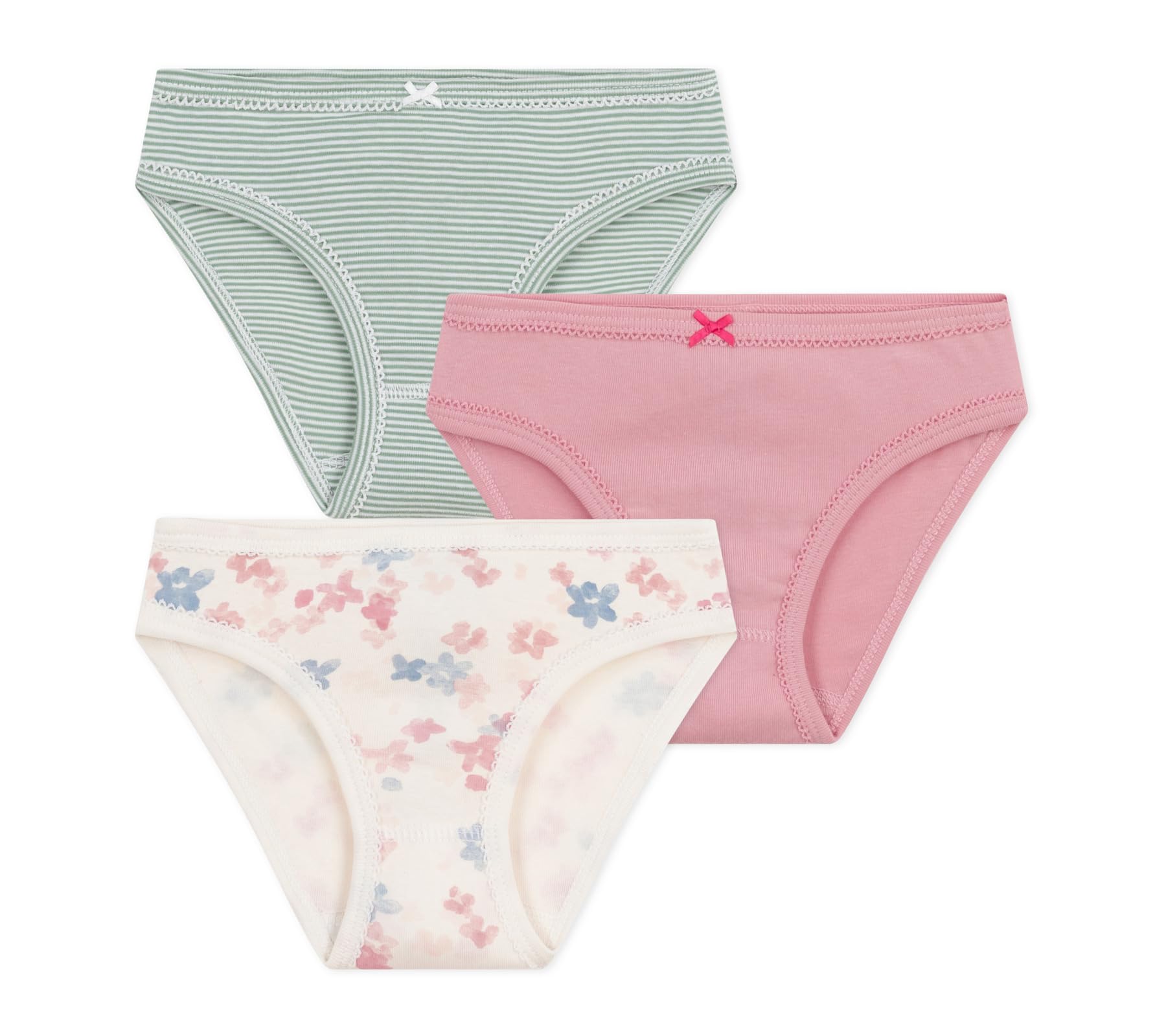 Petit Bateau Female 3 Bragas Ropa Día, Multicolor, 3 Años EU