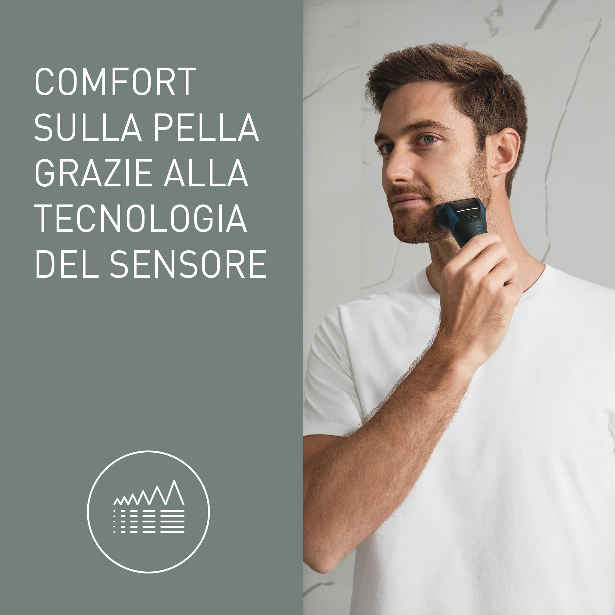 Panasonic Series 700 ES-ALT4B Rasoio Elettrico da Uomo a 3 Lame Wet & Dry, Rasoio Portatile Impermeabile, Sensore Barba Reattivo, Testina Flessibile, Trimmer Pop-Up, Impugnatura Ergonomica, Blu