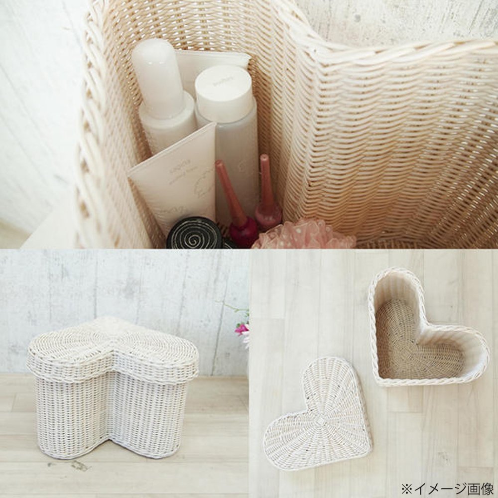 Amazon.co.jp: サンフラワーラタン ハート型ラタンバスケット