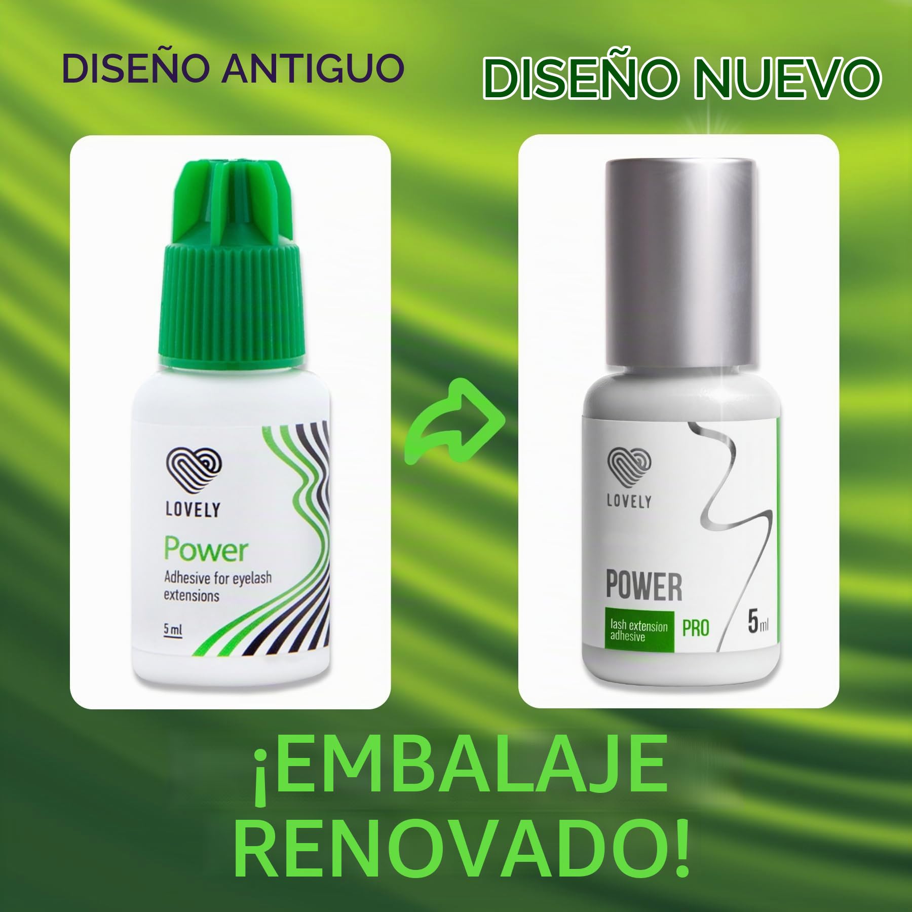 LOVELY POWER pegamento para pestañas - 5ML, Negro - pegamento medio-rápido, tiempo de secado: de 2 segundos a 6 semanas de adhesión, muy duradero, para extensiones de pestañas profesionales