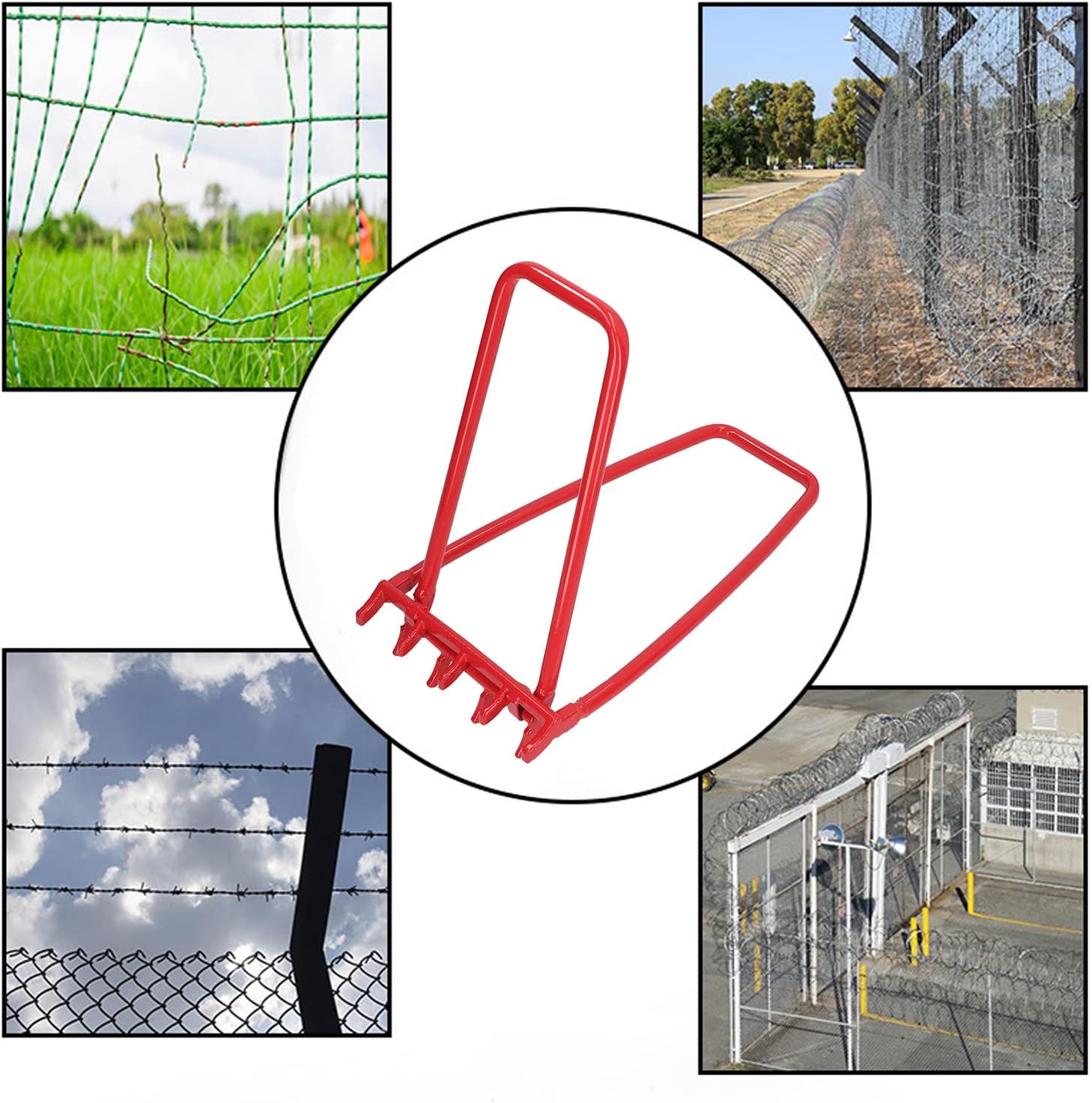 Fence Fixer, Iron Garden Fence Stretcher Repair Tool, Professional Corruption Resistance Barbed Wire Stretcher Tool for Garden Racetrack Red