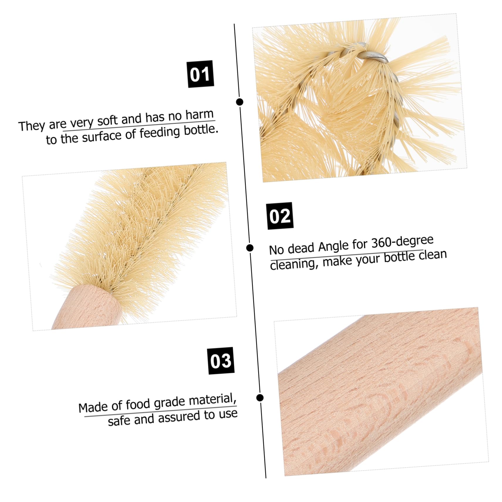 Healeved Bottle Brush Set 2 Pieces Extendable Handle for Baby Bottles Cups Tea Efficient Cleaning