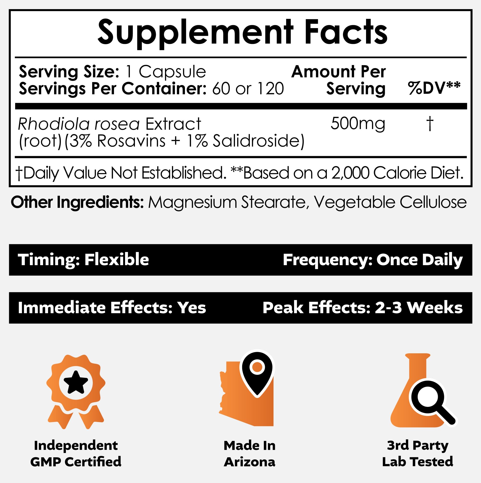 Nootropics Depot Rhodiola Rosea Capsules | 500mg | 3% Rosavins | 60 Count | Adaptogen Herb | Ayurvedic Supplement | Supports Healthy Stress Levels* | Promotes Brain Health* — Amazon image 2