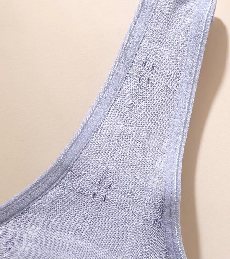 4 Pack Women Cotton Front Button Bra Snap Comfort Sleep Bra, Easy Close Bras Wireless, Seamless T-Shirt Bra2