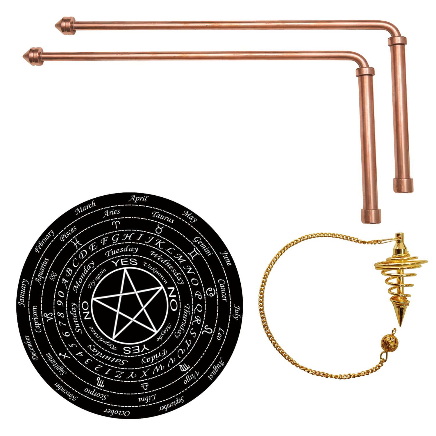 Vastu Vardan Copper Dowsing Rods Pair | Diameter-8MM | Set of Board and ...