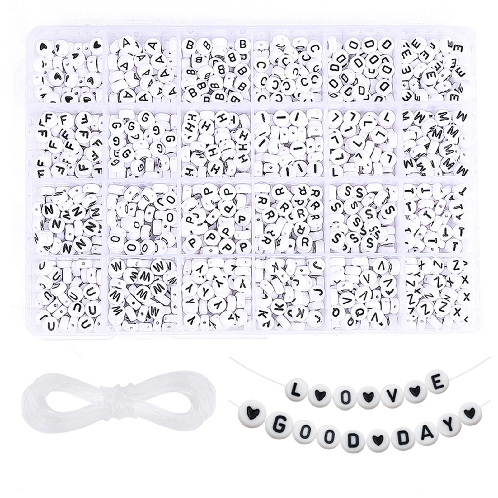 LKCCTK アルファベットビーズ 1200個セット A-Z 文字 手芸 DIY…