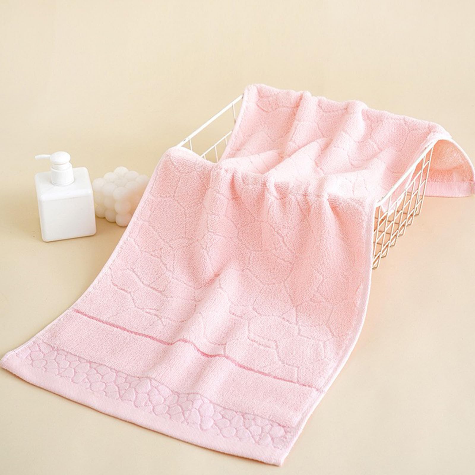 Soft Cotton Absorbent Towel Thickened Plain Color for Home Spa Bathroom Pool Beach and Gift 75x35cm Durable Quick-Drying