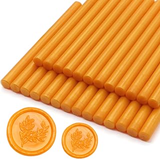 Bright Orange Wax Seal Sticks 26pcs, Andotopee Glue Gun Wax Seal Sticks for Wax Seal Stamp, Premium Sealing Wax for Envelope Letter Seal Wedding Invation Craft Adhesive, Great Gift Ideas (Mini Size)