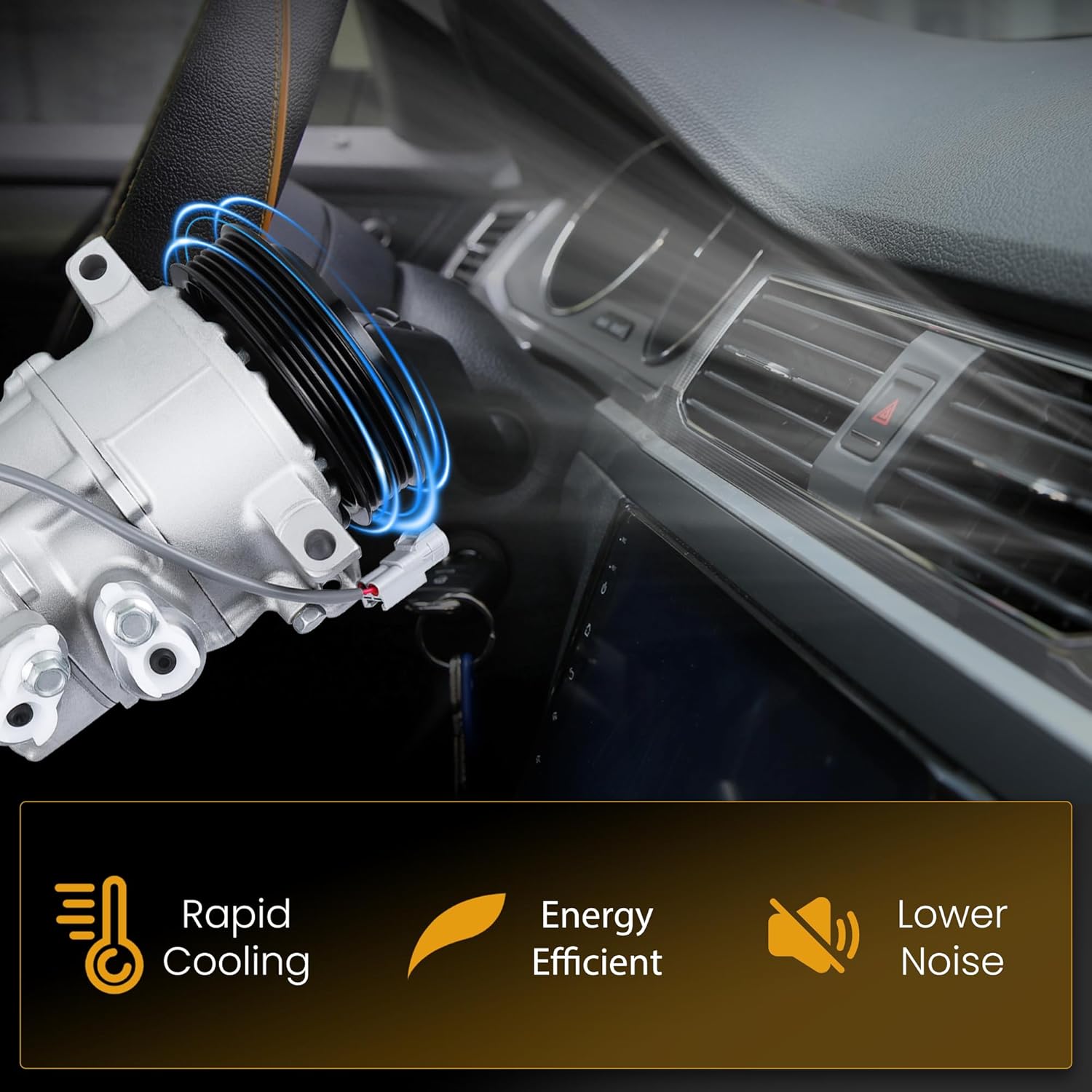 157388 AC Compressor with Clutch Compatible with 2009-2017 Jeep Compass Patriot, 2009-2012 Dodge Caliber 1.8L 2.0L 2.4L