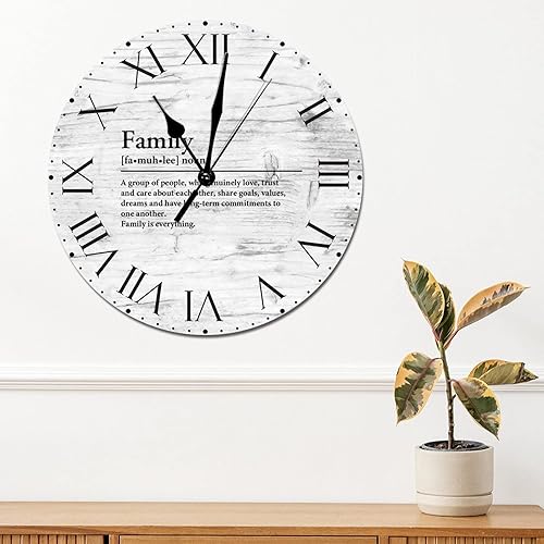 Miniatura 120 de Reloj de pared de PVC con definición de cuñado, reloj de pared redondo con citas espirituales, números romanos, tipografía, arte de pared, 8.8