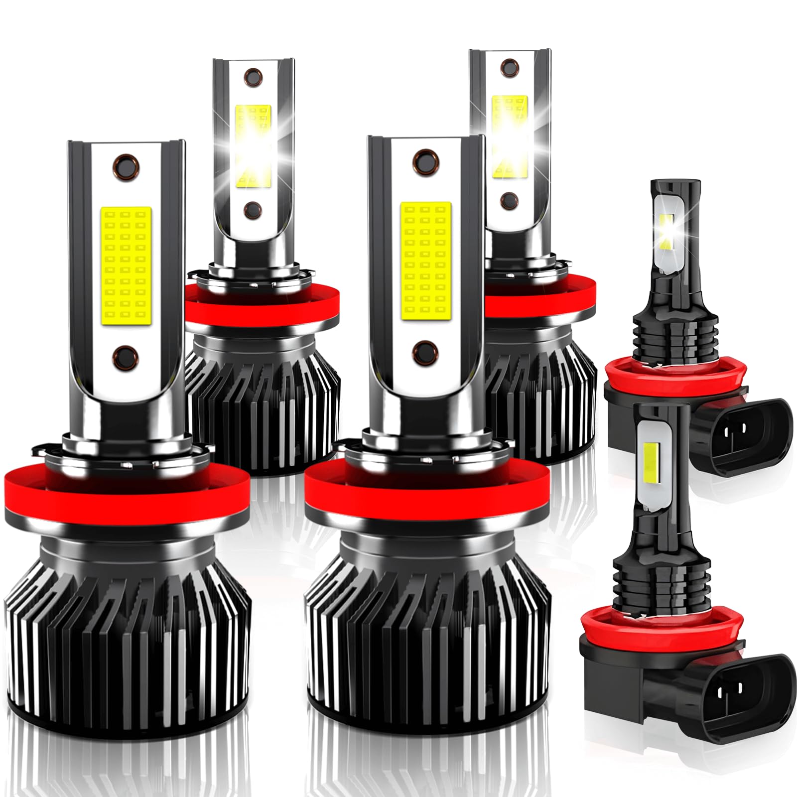 KAUNBAST 6-Pack H11/H8/H9 LED Kit