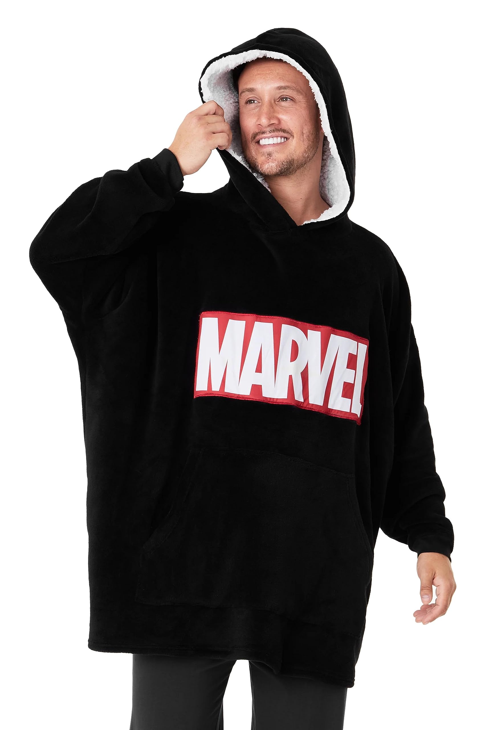 Marvel Felpa Uomo con Cappuccio Felpe Oversize Uomo in Pile Supereroi Avengers Captain America