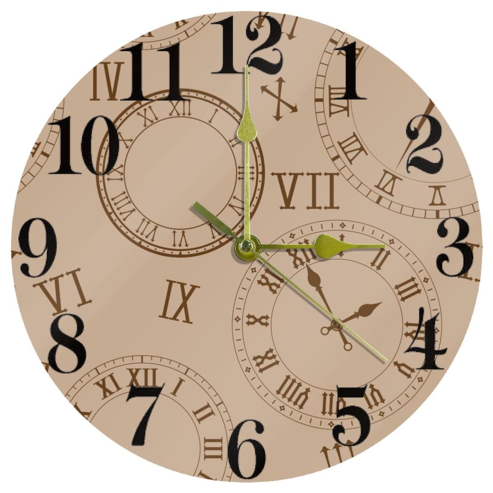 Horloges murales avec chiffres romains silencieuses et design épuré