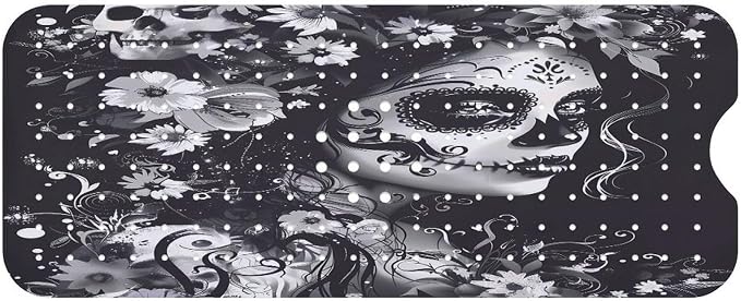 Day of The Dead Floral Women Skull Bath Tub Shower Mat Non Slip 100x40cm