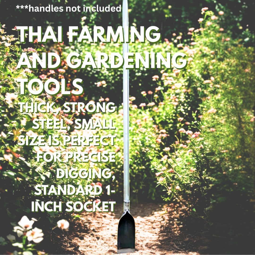 Thai Style Small Steel Shovel Head for Gardening and Camping – Durable Heavy-Duty Mini Digging Tool for Gardeners, Survival Gear, and Outdoor Use – Handmade Style Metal Spade (2.7 inch)