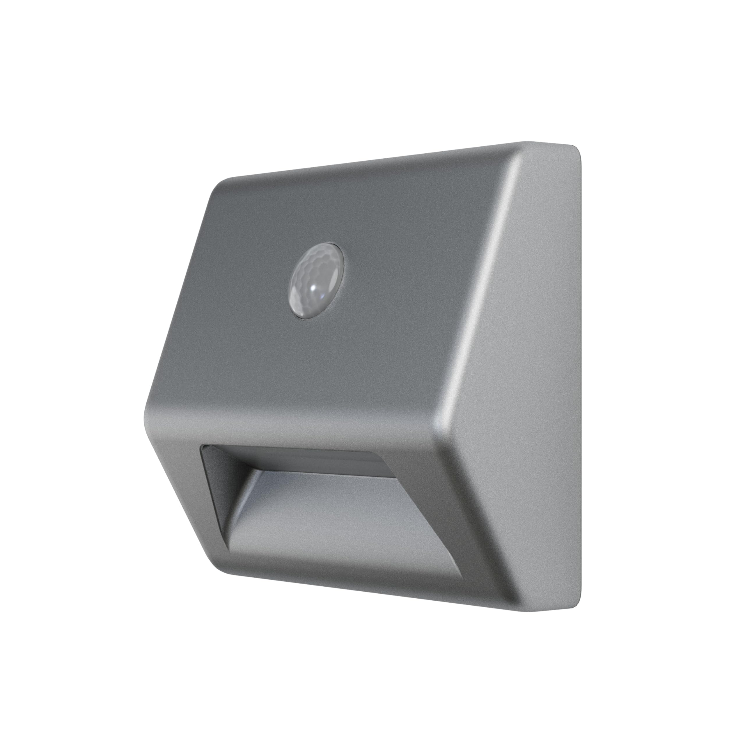 Osram NIGHTLUX Stair Lighting Silver Motion Sensor IP54 Battery Operated 4000K Cool White Ideal for Stairs and Hallways
