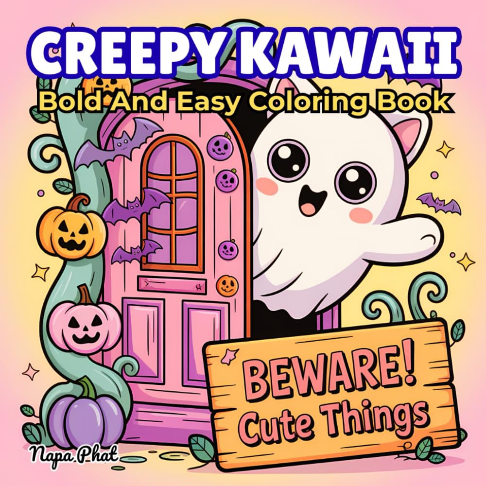 Creepy Kawaii Bold And Easy Coloring Book: Simple & Spooky Illustrations for Adults and Teens Adorably Fun Designs featuring Cute Monsters and Whimsical Creatures to Color and Unwind