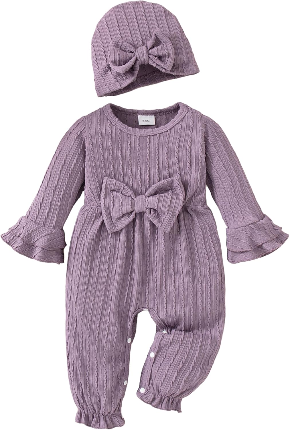 Mioglrie Newborn Baby Girl Clothes Long Sleeve Romper Infant Fall Winter Outfits Floral Hat Jumpsuit Preemie Girl Clothes