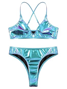 Amazon.com: Loloda Women's Reversible Triangle Bikini Set