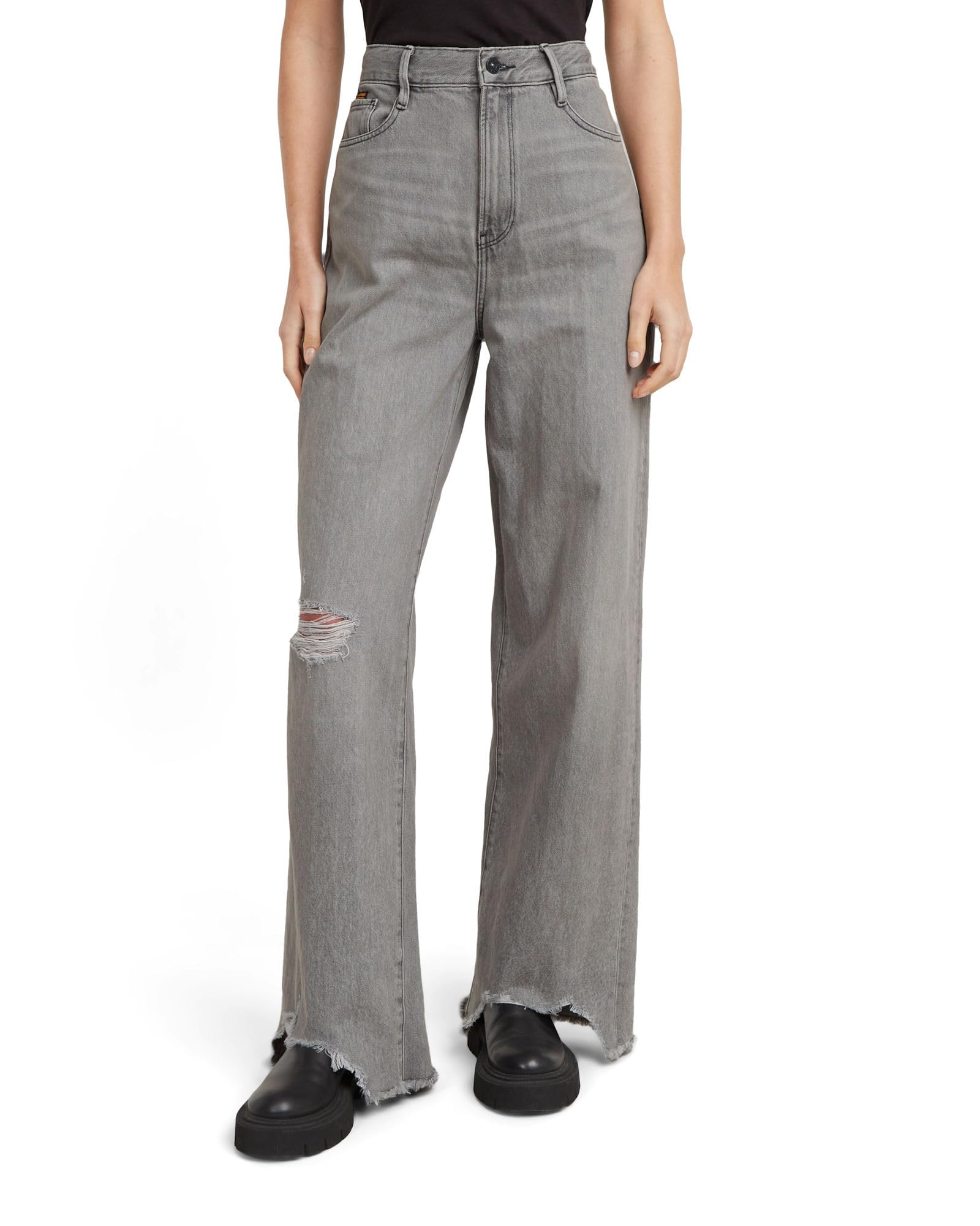 G-STAR RAW Damen Deck 2.0 High Loose Jeans, Grau (Faded Ripped aerosol D23591-D490-G669), 31W / 30L