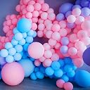 Flyloons Blue Pastel Balloons Pack of 100 for birthday decoration items also suitable Baby Shower, Anniversary, Wedding, Celebration, Party gallery image