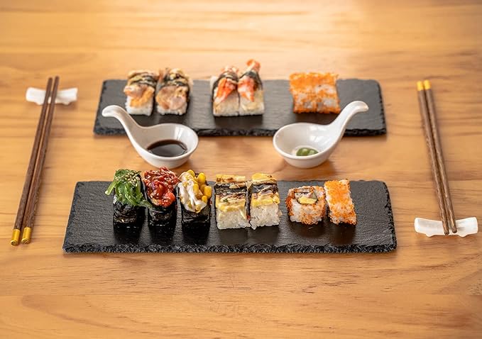 Set de Platos de Pizarra para Sushi con Palillos miniatura 6
