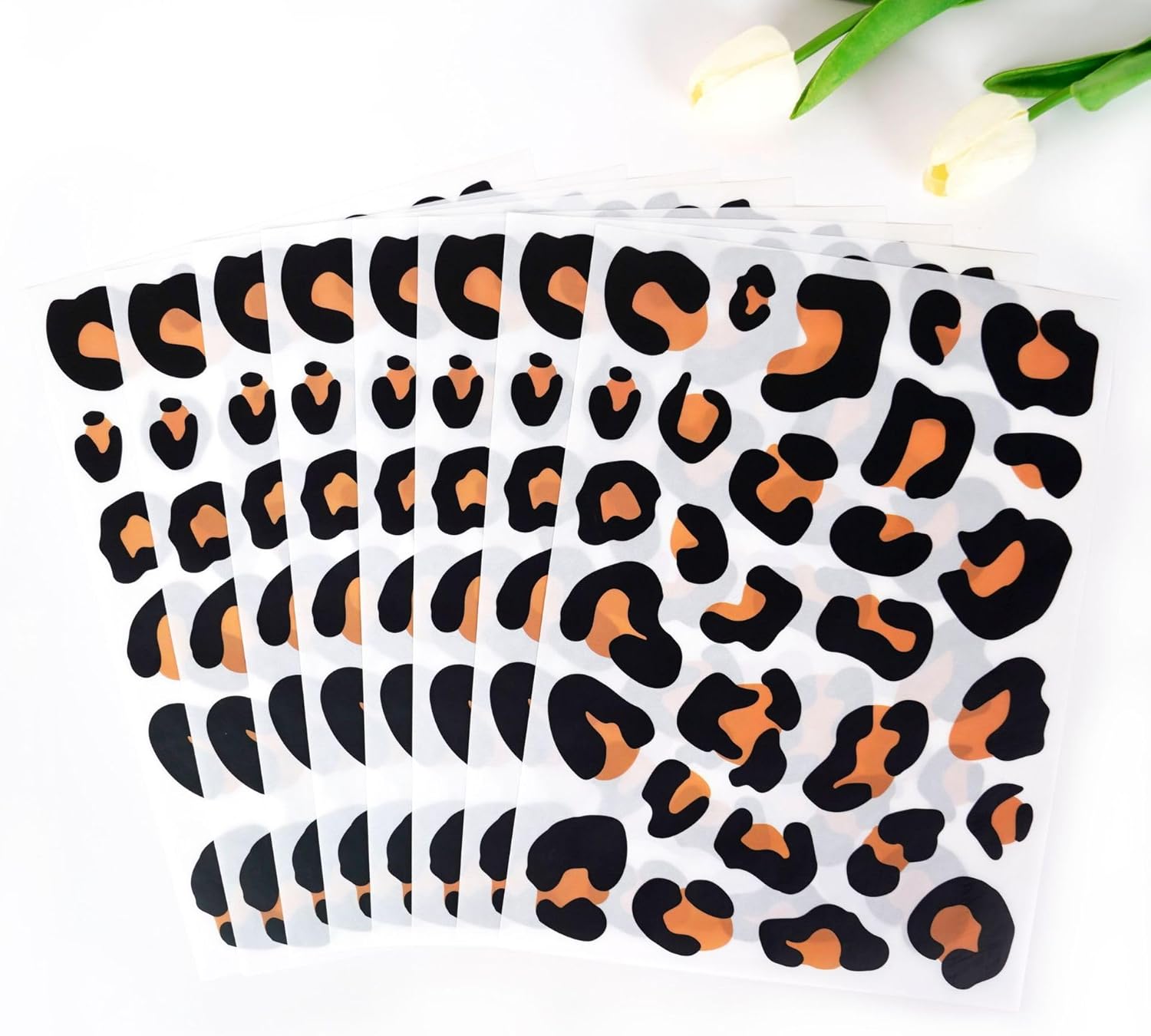 Leopard Print Wall Stickers Cheetah Decor Wallpaper Room Decor Removable Peel and Stick Vinyl Animal Print Pattern Nursery Car Door Home Decoration (290pcs)