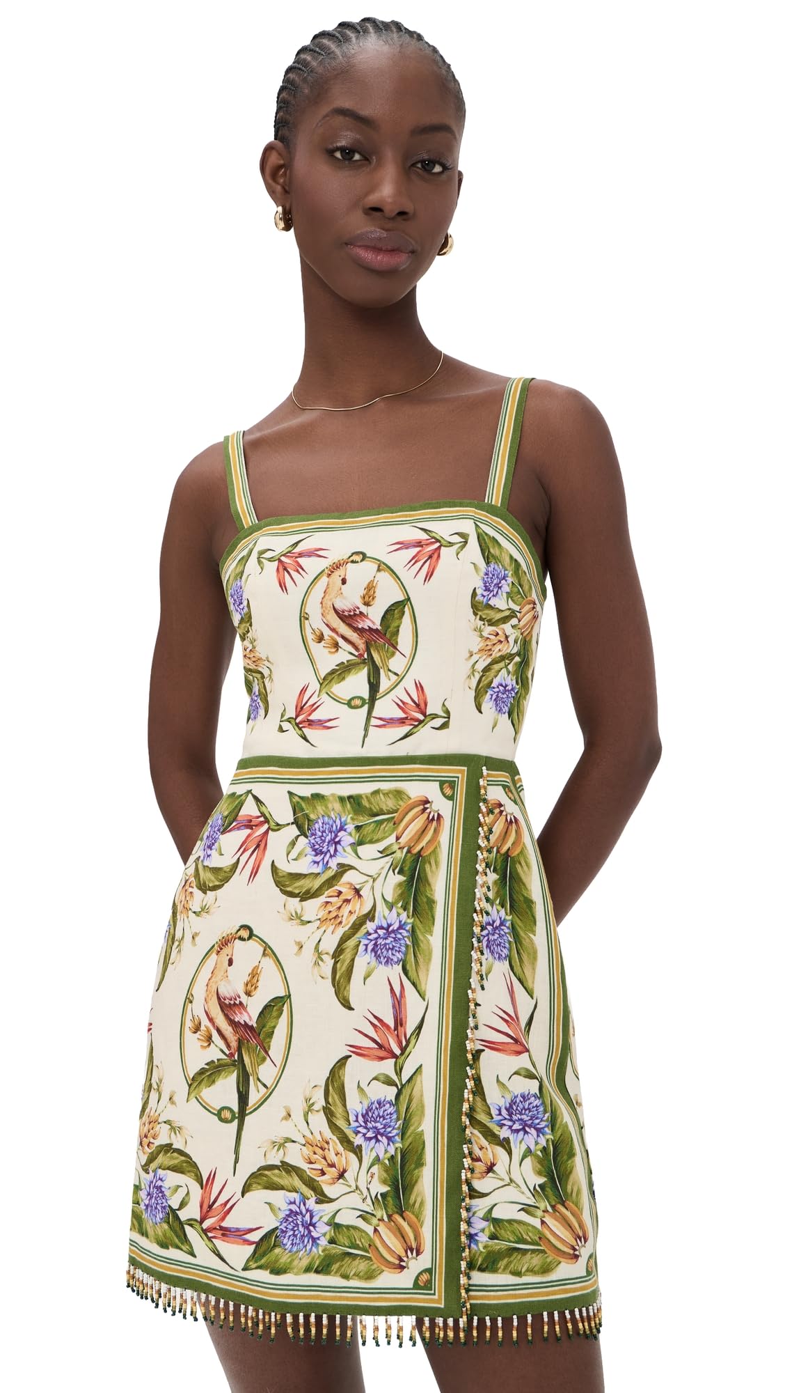 Women's Tropical Scarf Sand Sleeveless Mini Dress