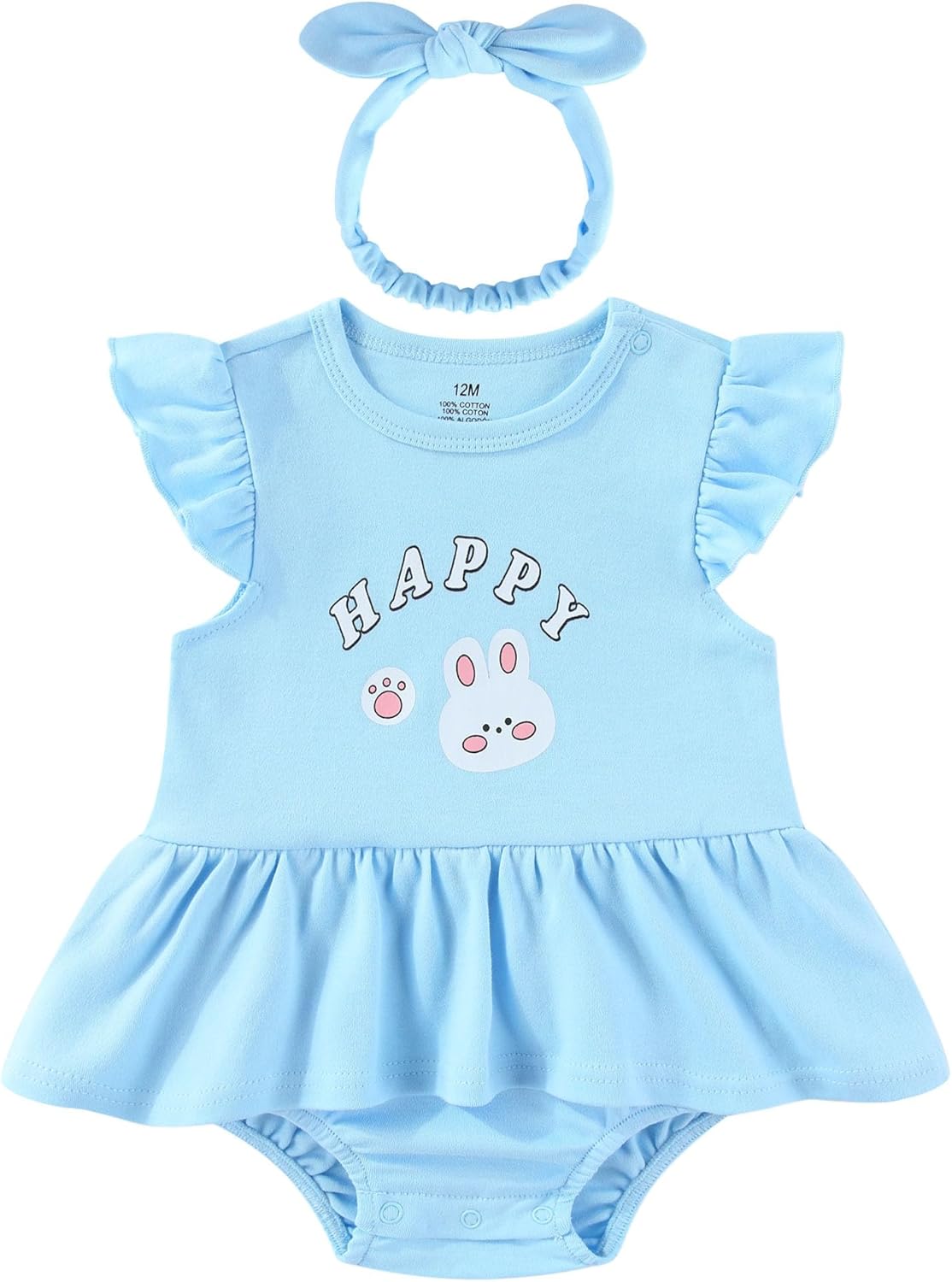 Baby Girl Clothes Summer Ruffled Sleeve Romper Dresses Infant Outfit Set