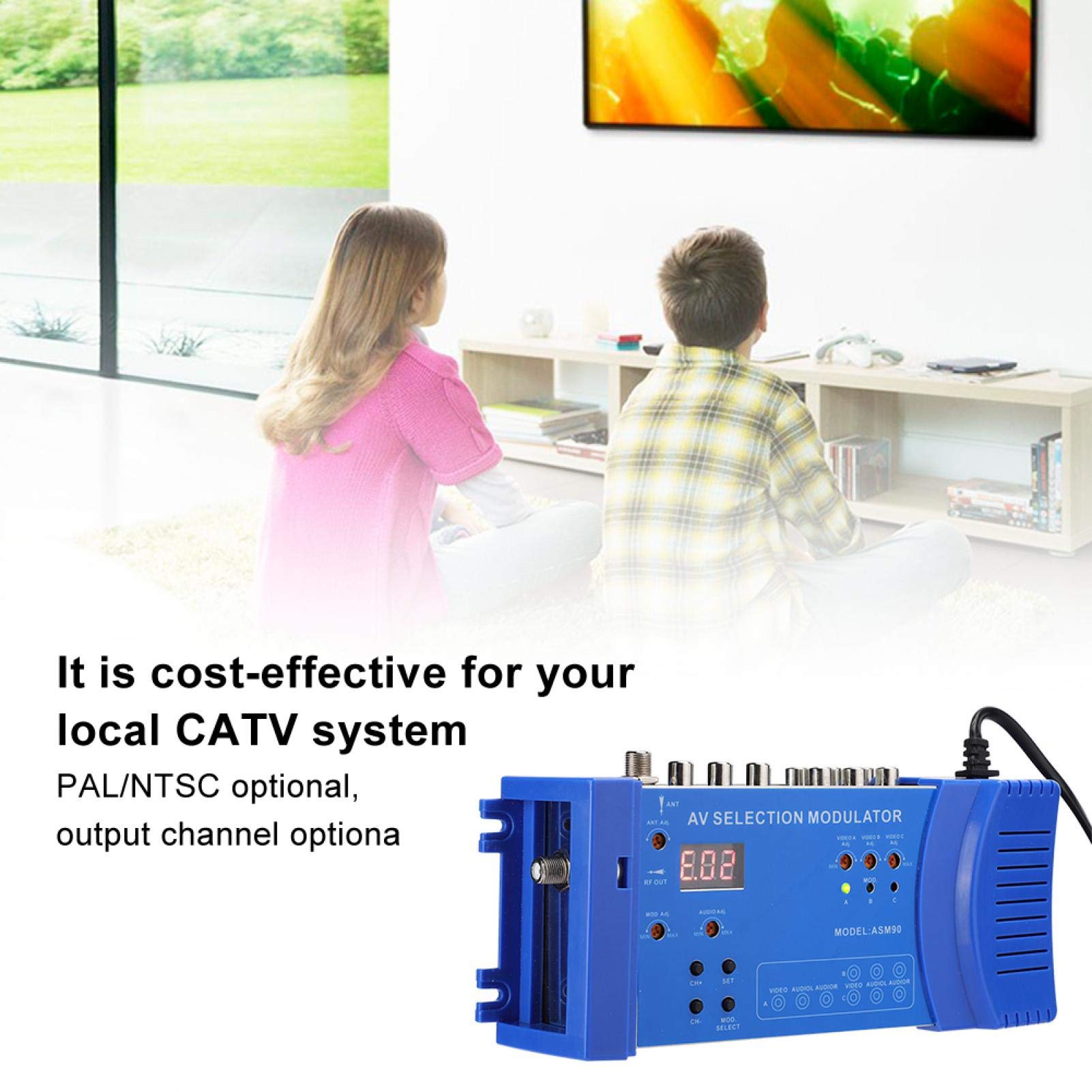 HF-Modulator Kompakter HF-Modulator Audio-Video-TV-Wandler RHF UHF-Signalverstärker AC 100-240V