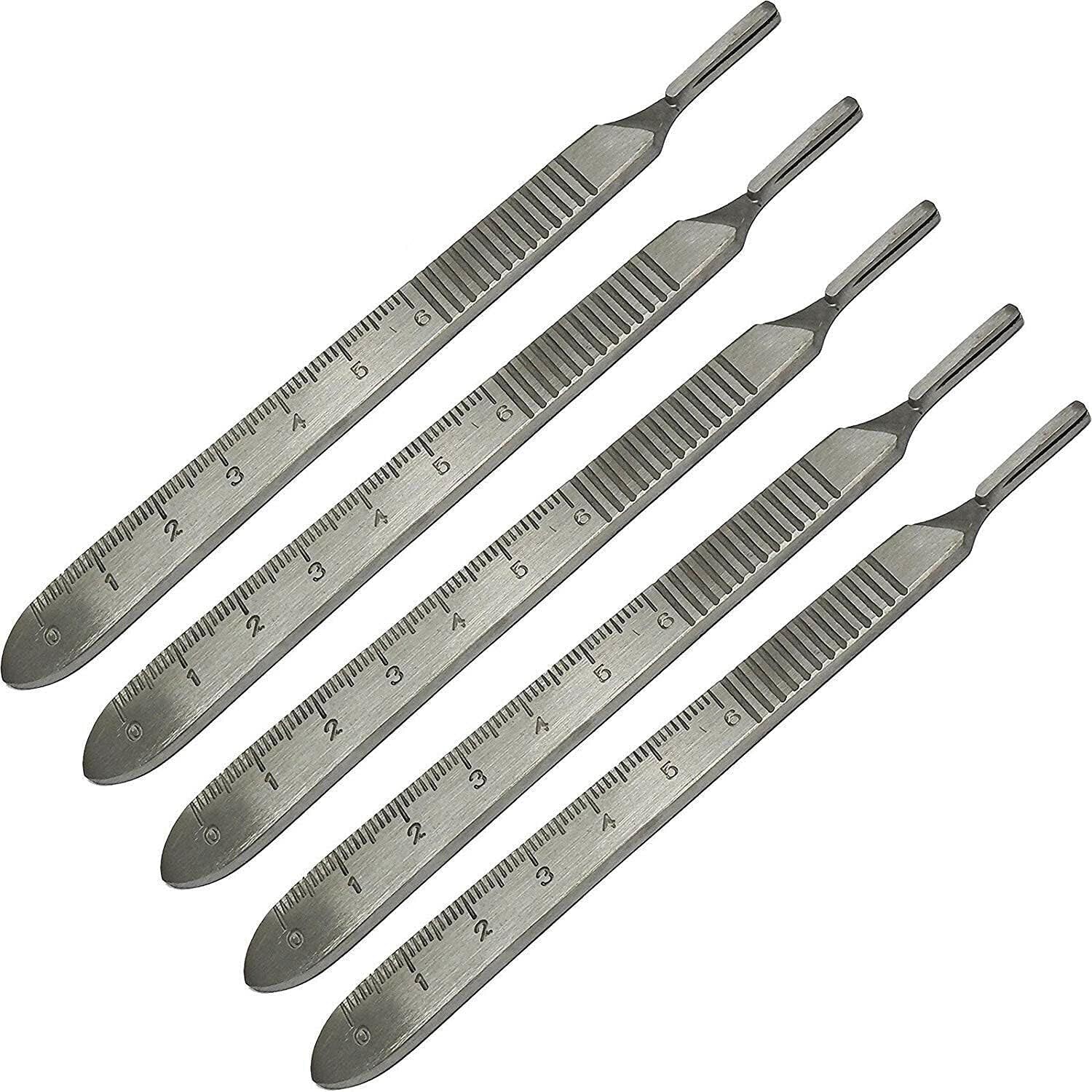 YNR Scalpel Handle No.4 Fits Various Standard Blades - Surgical,Sign,Craft,Card Making Cutter,Podiatry,Dental (2 Handles)