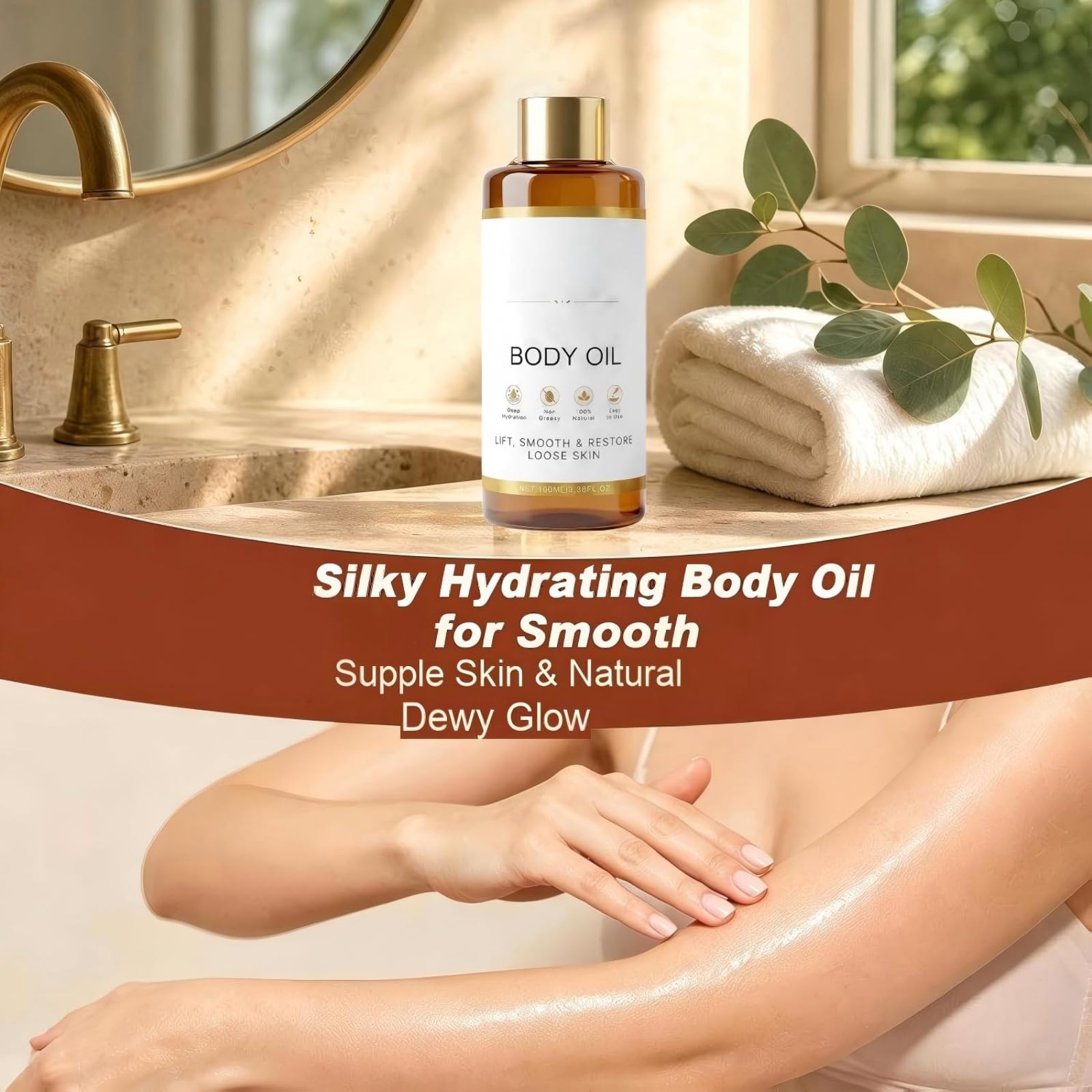 Skincu Glow Remedy Körperöl 100 Ml,Hautglättendes Massageöl Für Alle Gängigen Hauttypen,Leichtes,Nicht Fettendes,Schnell Einziehendes Feuchtigkeitsöl Für Frauen Und Männer (3pcs)