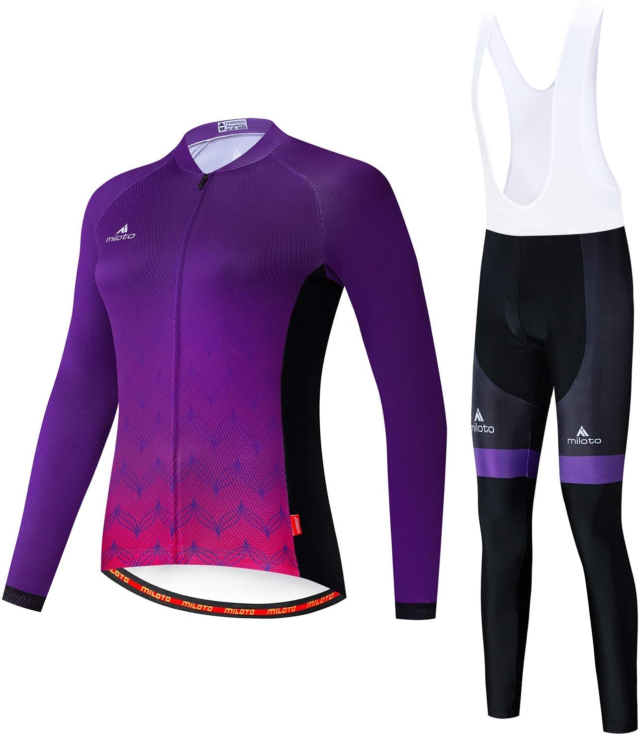 Miloto Cycling Jersey Team Bike Shirts Womens Biking Long Sleeve Clothing Bicycle