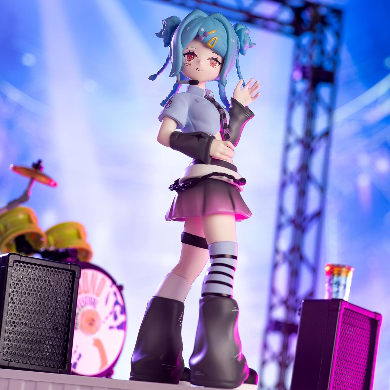 CALEMBOU Anime Blind Box, 6-inch Cute Girl Group Singing Stage Series Blind Box Figure, Collectable PVC Figure for Birthday Gifts (Haee Girls Singing Stage 1pc)