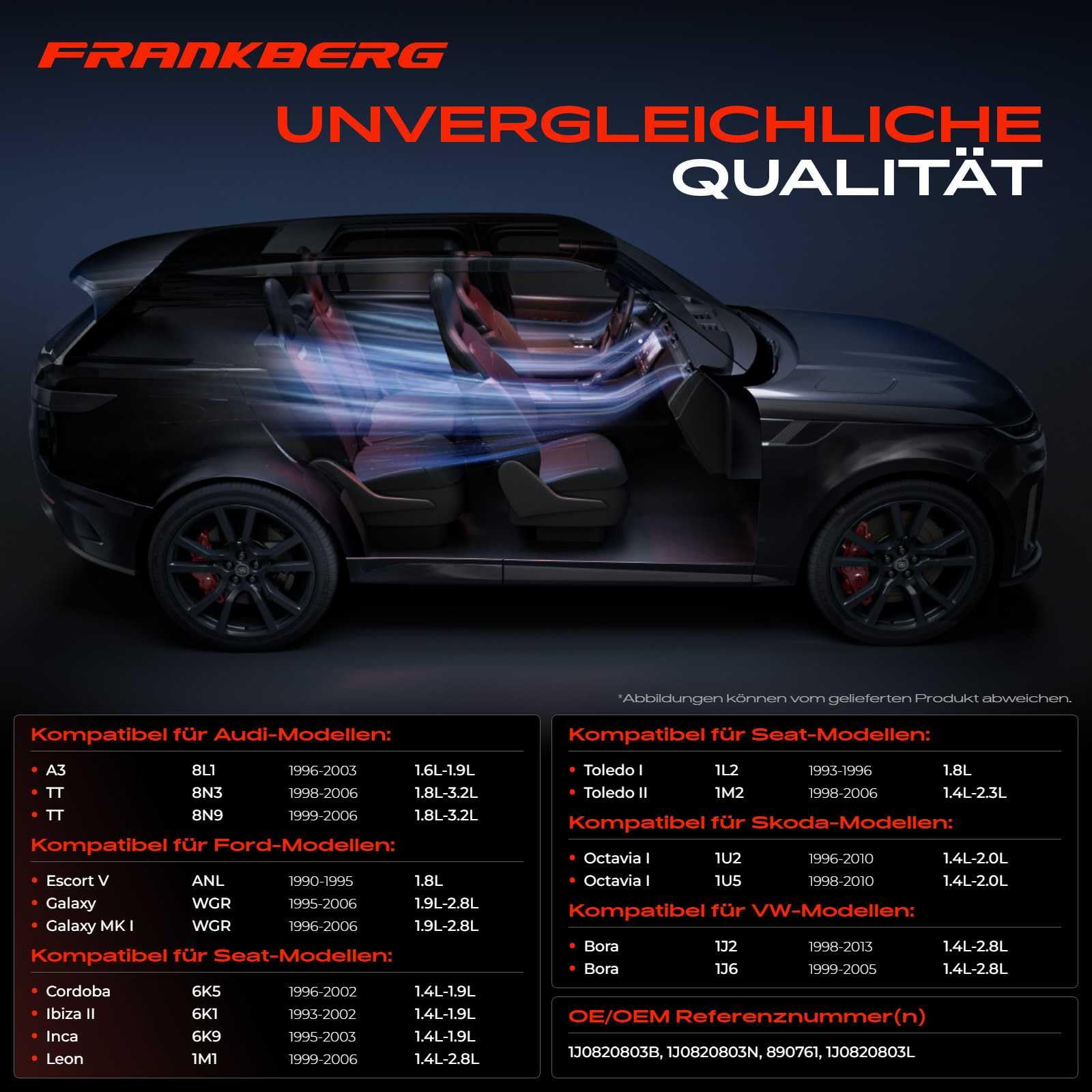 Frankberg 1x Mitnehmerscheibe + 1x Riemenscheibe + 1x Magnetspule SD7V16 Kompatibel mit A3 8L1 Polo 6N1 Golf IV 1J1 B.o.r.a 1J2 Ibiza II 6K1 Replace# 1J0820803L