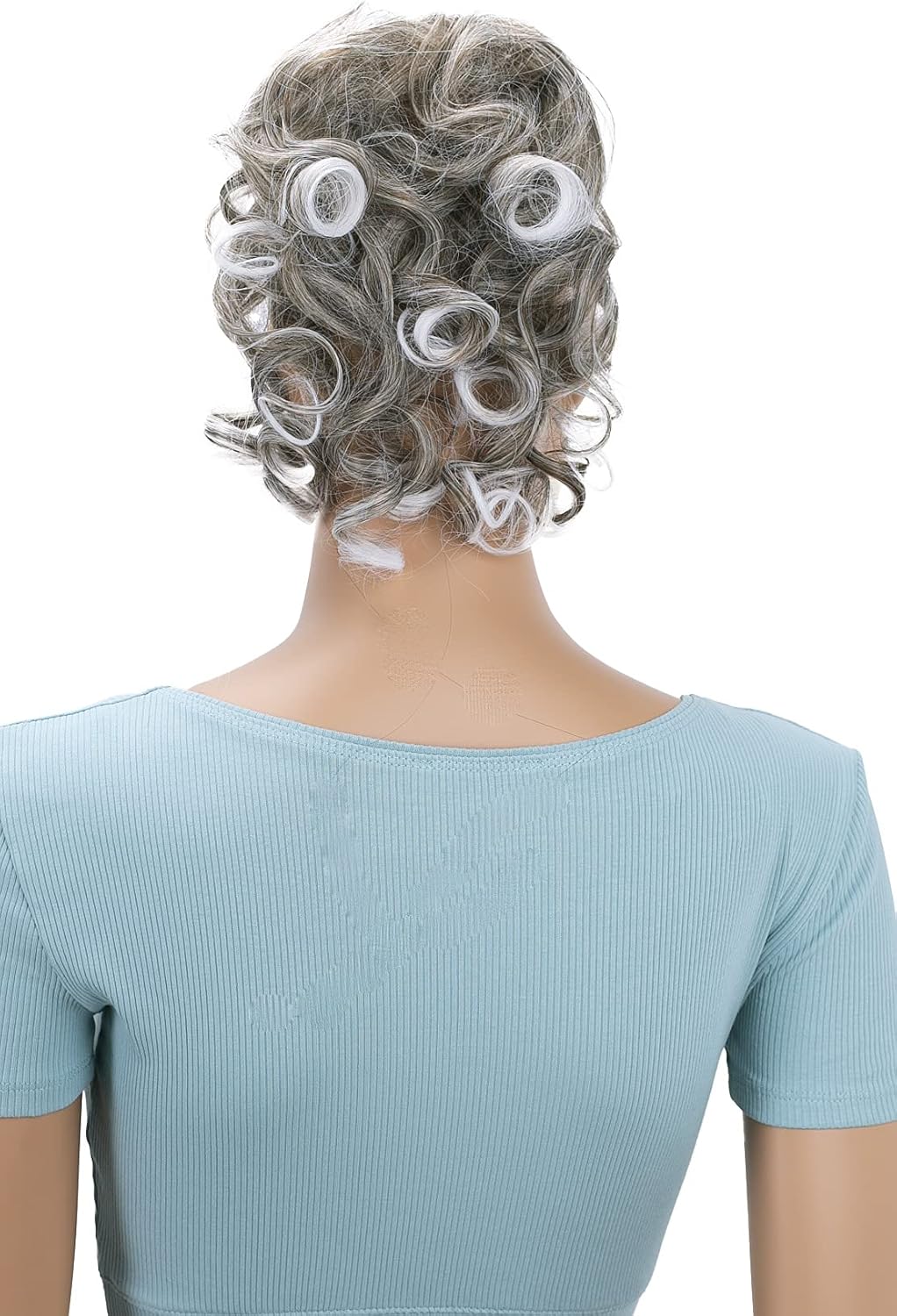 CAISHA Hairpiece Scrunchy Updo Hairstyles Voluminous Curly Messy Bun Light Brown Gray Mix G24L, light brown gray mix #9T60B G24L - Image 3