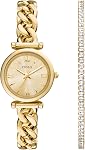Fossil Women's Carlie Quartz Stainless Steel Watch, Rose Gold Glitz, Regular, Quartz Movement