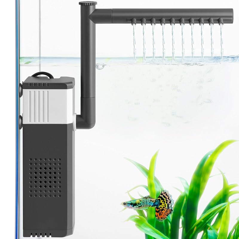 Filtro submersível para aquário 10W com esponja bioquímica VILLNO, 492 L/h, 37,85–132,48 L
