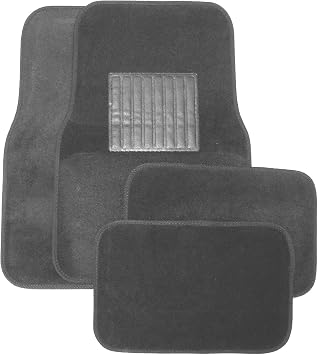 Deluxe Gray Universal Carpeted Floor Mats 4 Piece Set