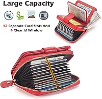 Vista 3 de Estuche organizador de tarjetas de crédito RFID, Rojo -, Minimalista