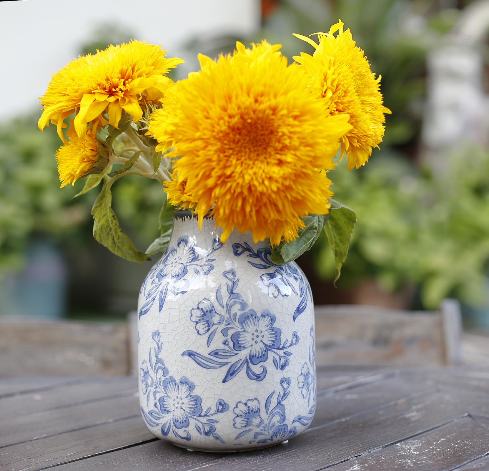 Amazon.co.jp: ヴィンテージ青と白の磁器花瓶 ホームインテリア : Home