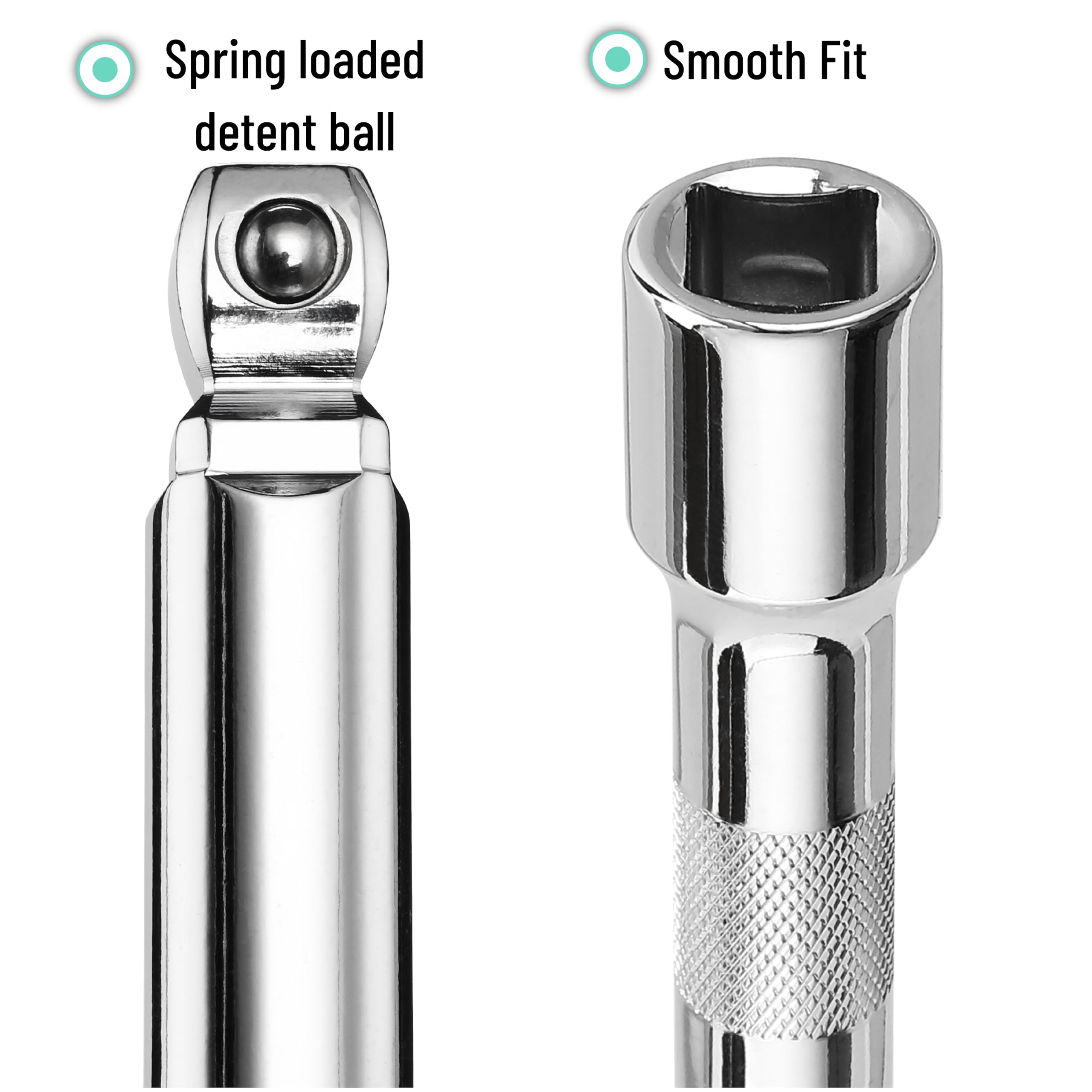 Bates Choice - Juego de extensión oscilante, 9 piezas, 1/4", "3/8" y 1/2" Drive, Chapado en cromo
