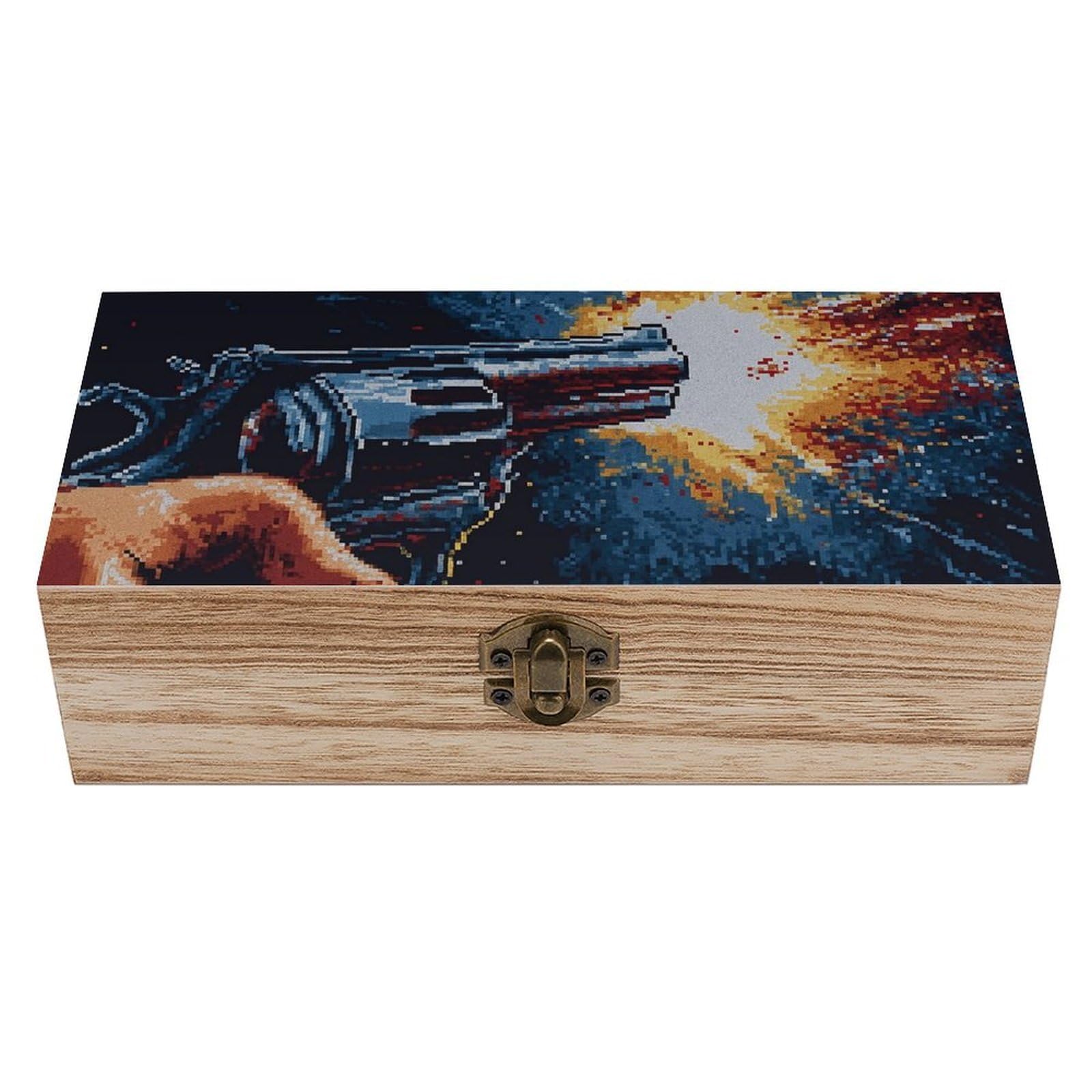 Oudrspo Shoot Retro Wooden Storage Box Keepsake Jewelry Decorative Art Storages Box Gift Boxs