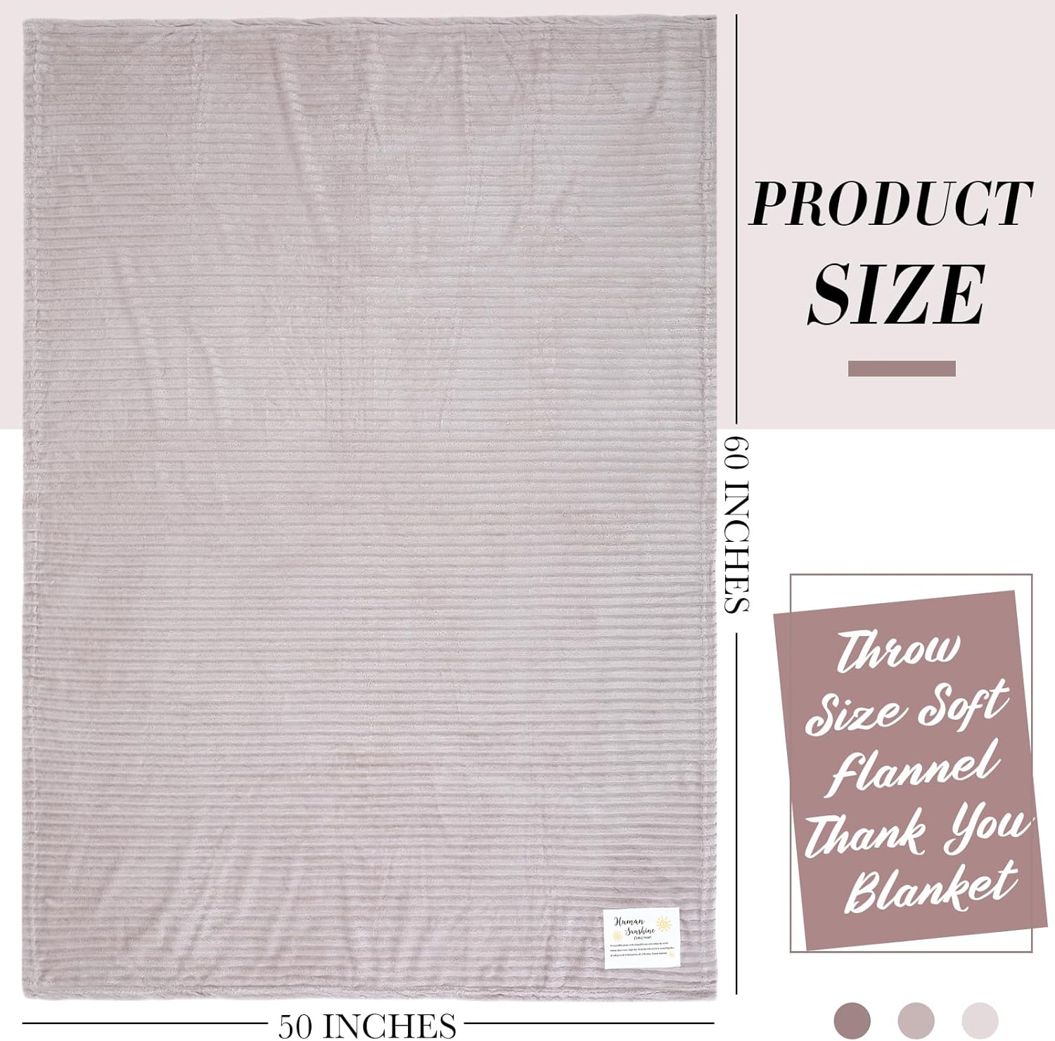 Moukeren 6 Pack Inspirational Gifts Textured Thank You Blankets Bulk 50 x 60 Inch Fuzzy Cozy Throws with Motivational Quote Soft Flannel Fleece Throws for Employees Teachers Nurses(Camel,Sunshine) - Image 2