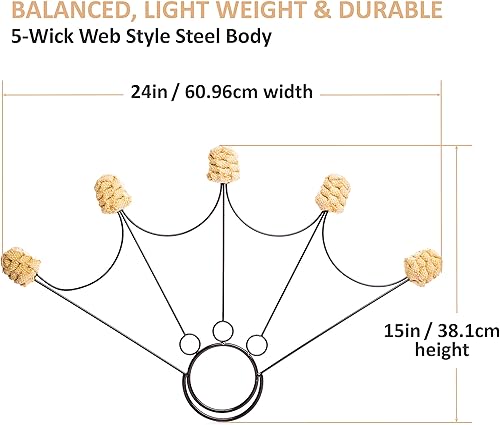 Miniatura 3 de Fire Fans  Estilo de telaraña  5 mechas  Cabezas Kevlar MoonBlaze tejidas de 1.5 pulgadas  Juego de 2  Ligero  Flujo, Giratorio, Circo, Danza del