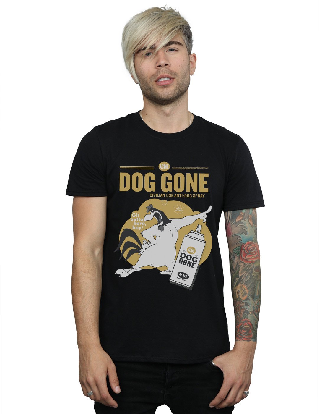 Looney Tunes Men's Foghorn Leghorn Dog Gone T-Shirt XX-Large Black